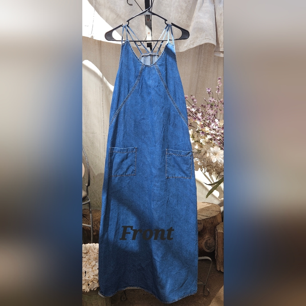 SHEIN Blue Flare Denim Dress